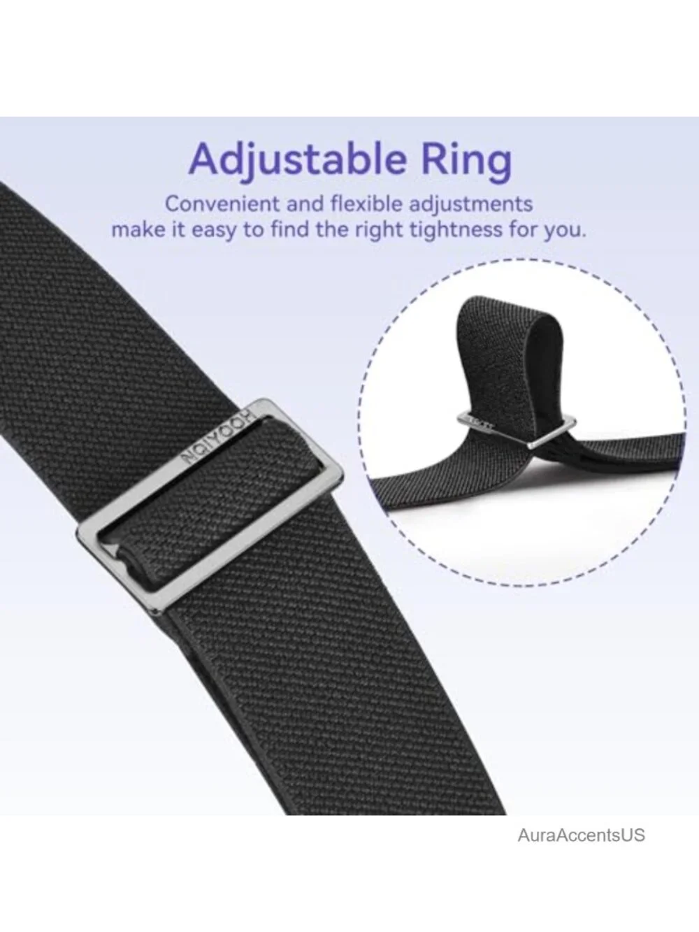 No Show Elastic Belt with Invisible Flat Buckle Stretch Web Strap for Jeans